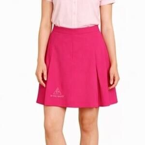 le coq sportif Womens Skirt Size 16 Pink Fuschia Pleats Preppy Side Zip Short